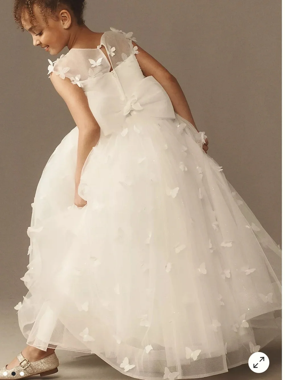 Anthropologie Princess Daliana Butterfly Appliqué Flower Girl Dress 4